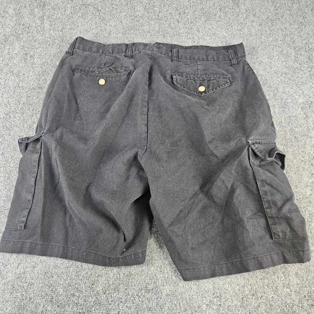 Banana Jack Mens Cargo Shorts Black Ramie Cotton Blend Size 34 Utility‎ Outdoor